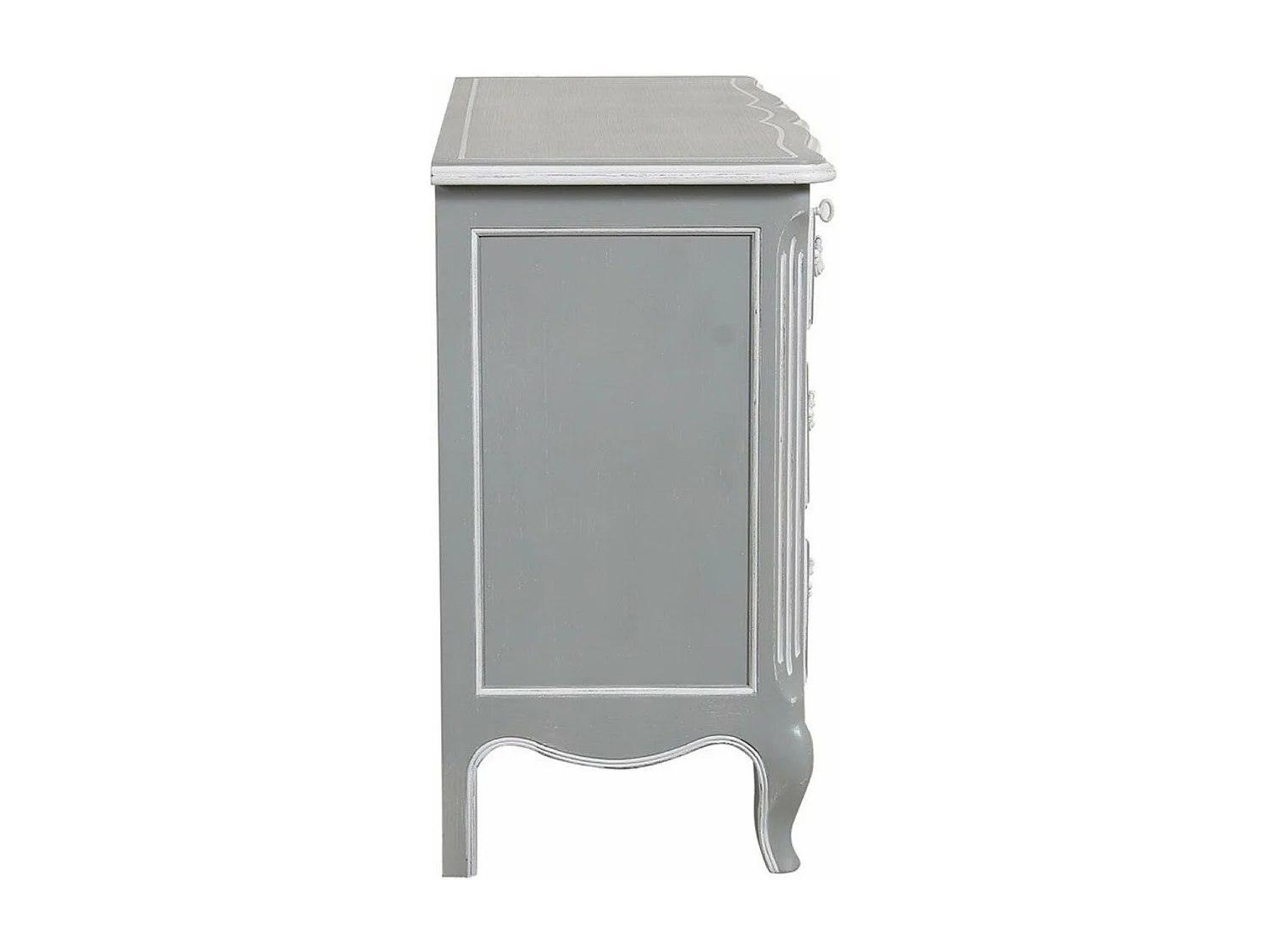Commode galbée 5 tiroirs MDF Gris - Gustavien Interior's