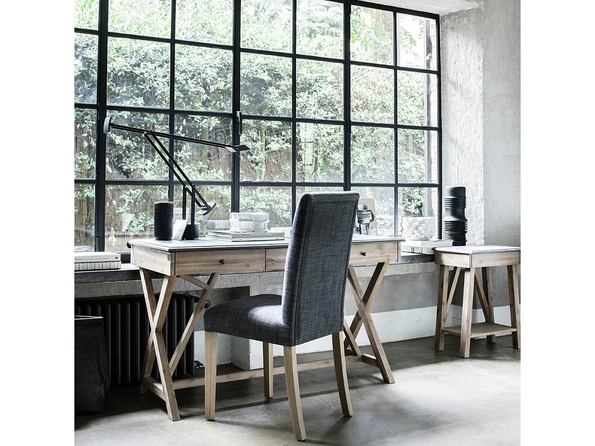 Bureau 3 tiroirs Bois Gris - Horizon Interior's