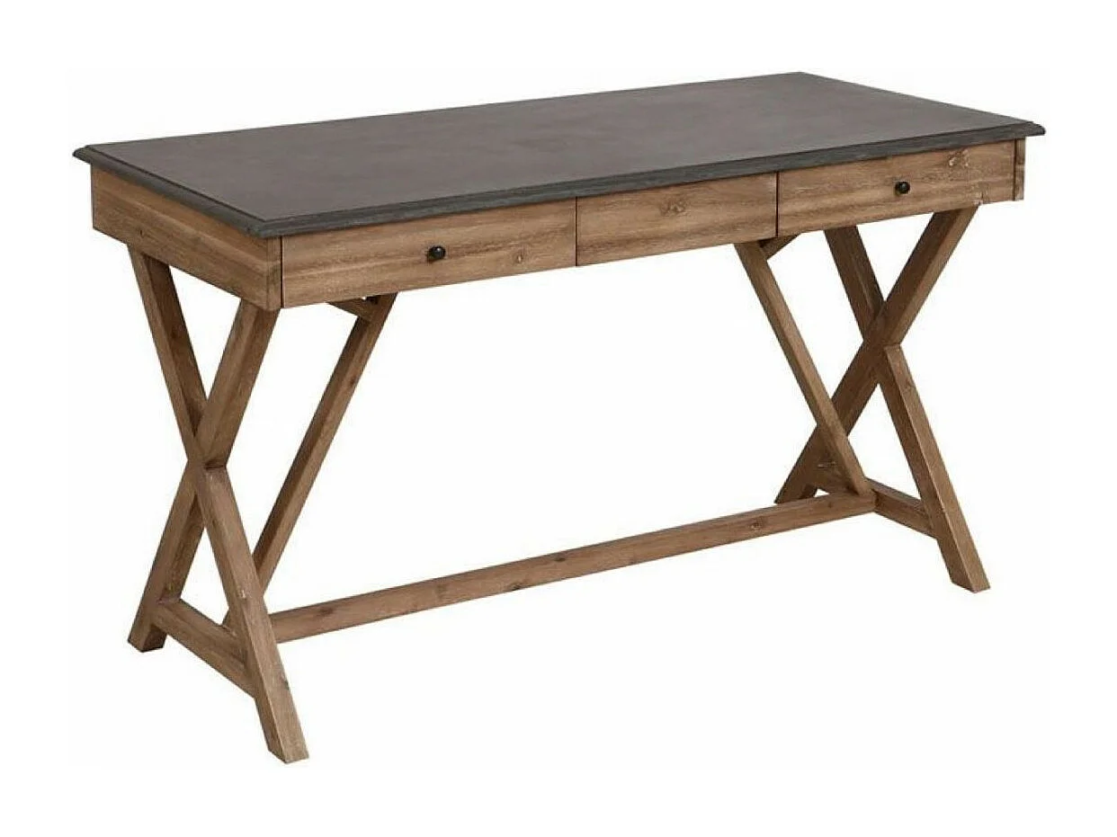 Bureau 3 tiroirs Bois Marron - Horizon Interior's