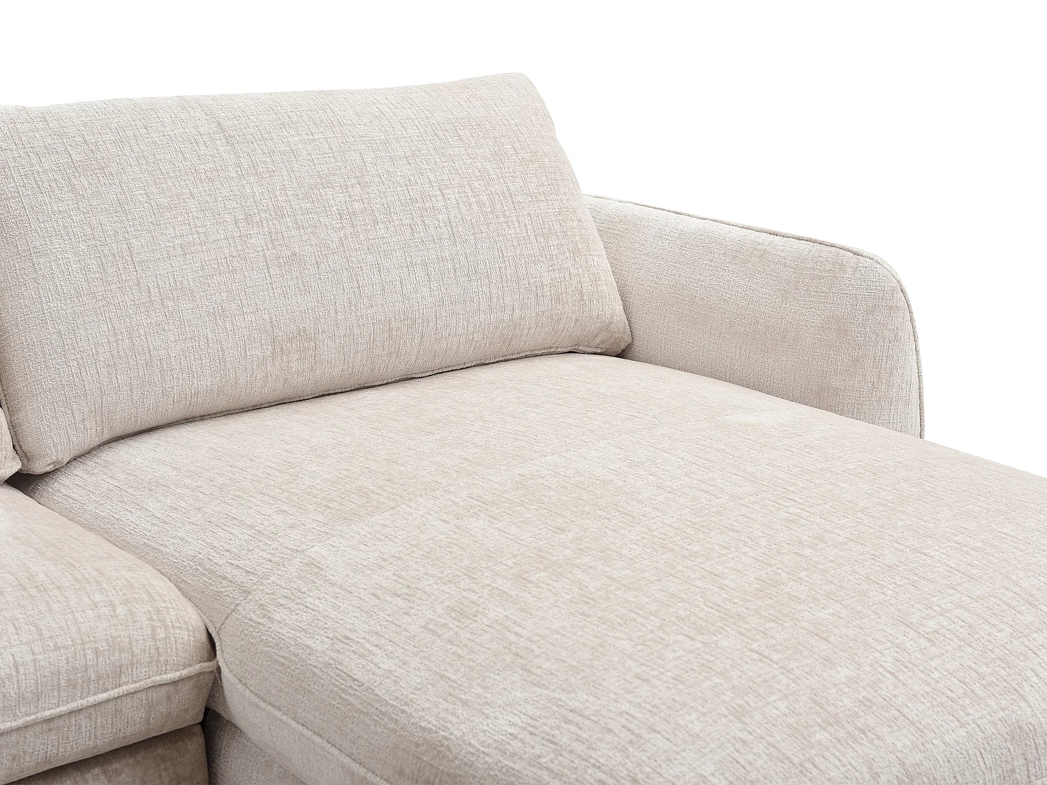 Reversibel hjørnesofabed i beige melert stoff MONAVI