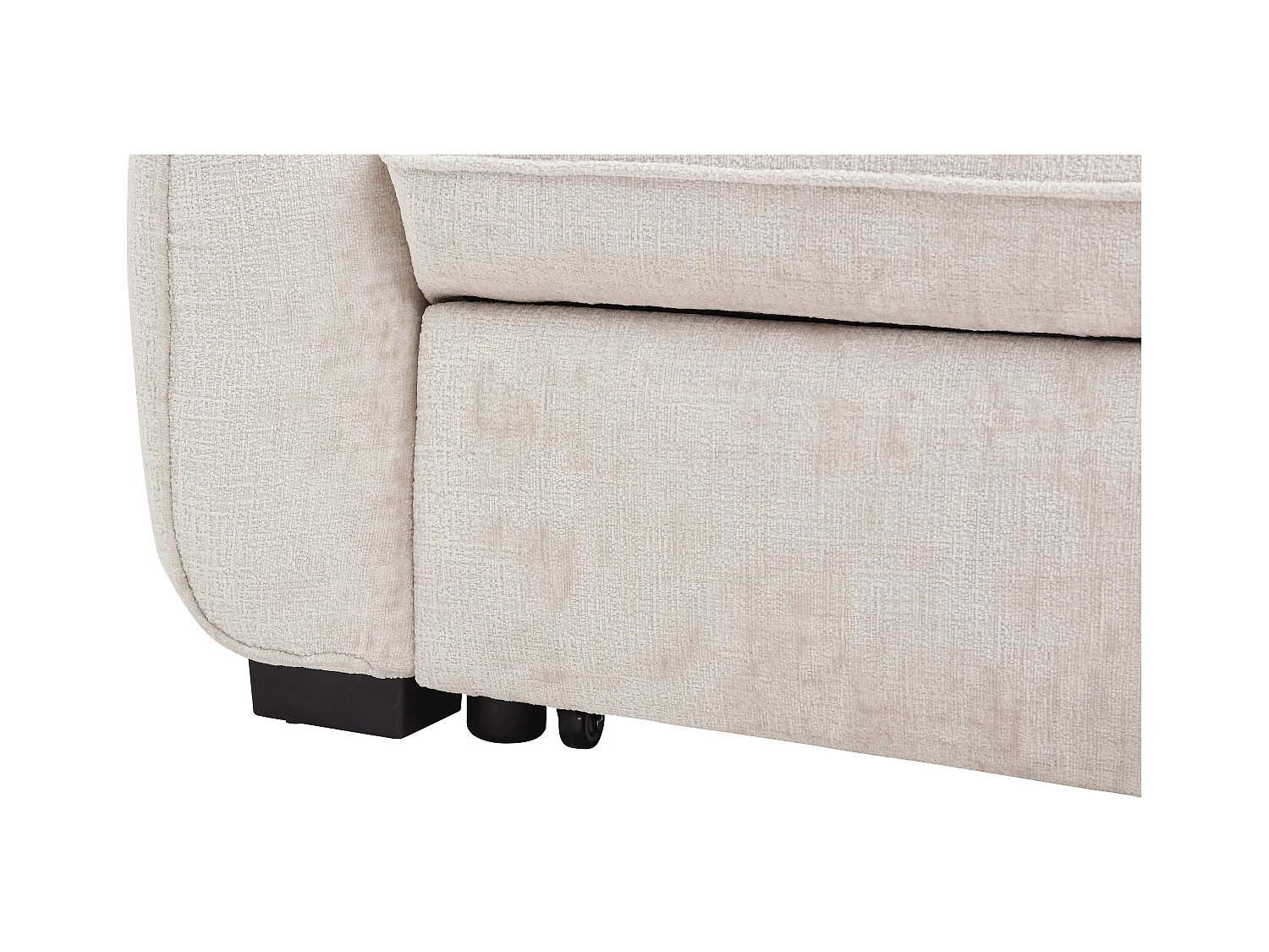 Reversibel hjørnesofabed i beige melert stoff MONAVI