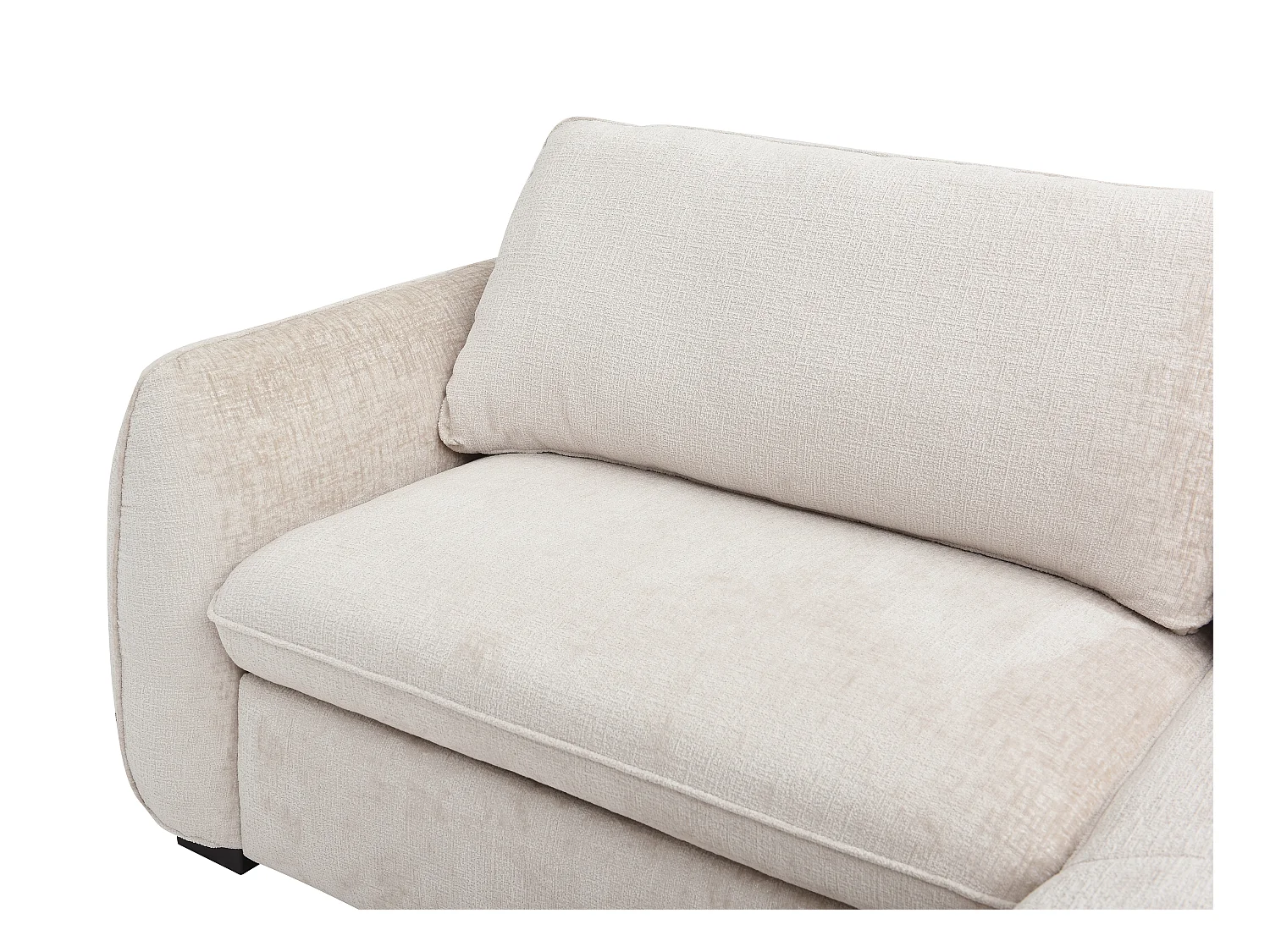 Hörnsoffa som är bäddbar och vändbar i flerfärgat beige tyg MONAVI