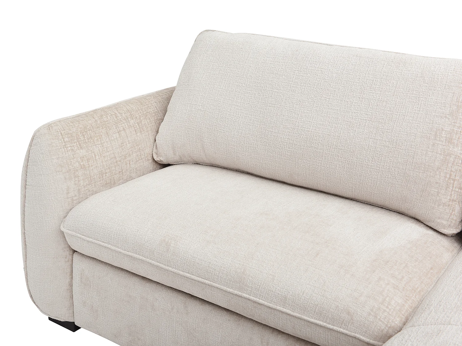 Canapé d'angle convertible et réversible en tissu chiné beige MONAVI