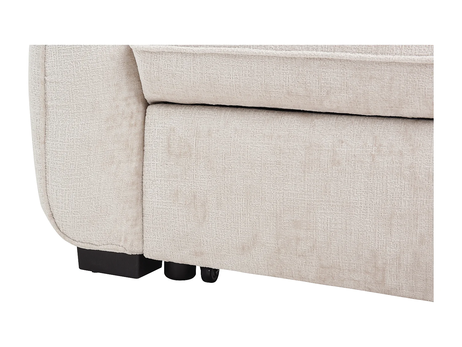 Canapé d'angle convertible et réversible en tissu chiné beige MONAVI