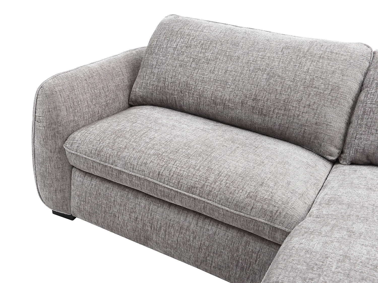 Vendbar hjørnesofa som kan gjøres om til seng, i grått melert stoff MONAVI