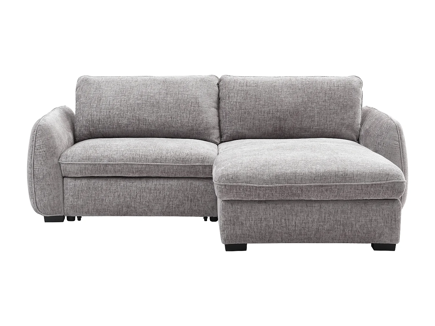 Canapé d'angle convertible et réversible en tissu chiné gris MONAVI