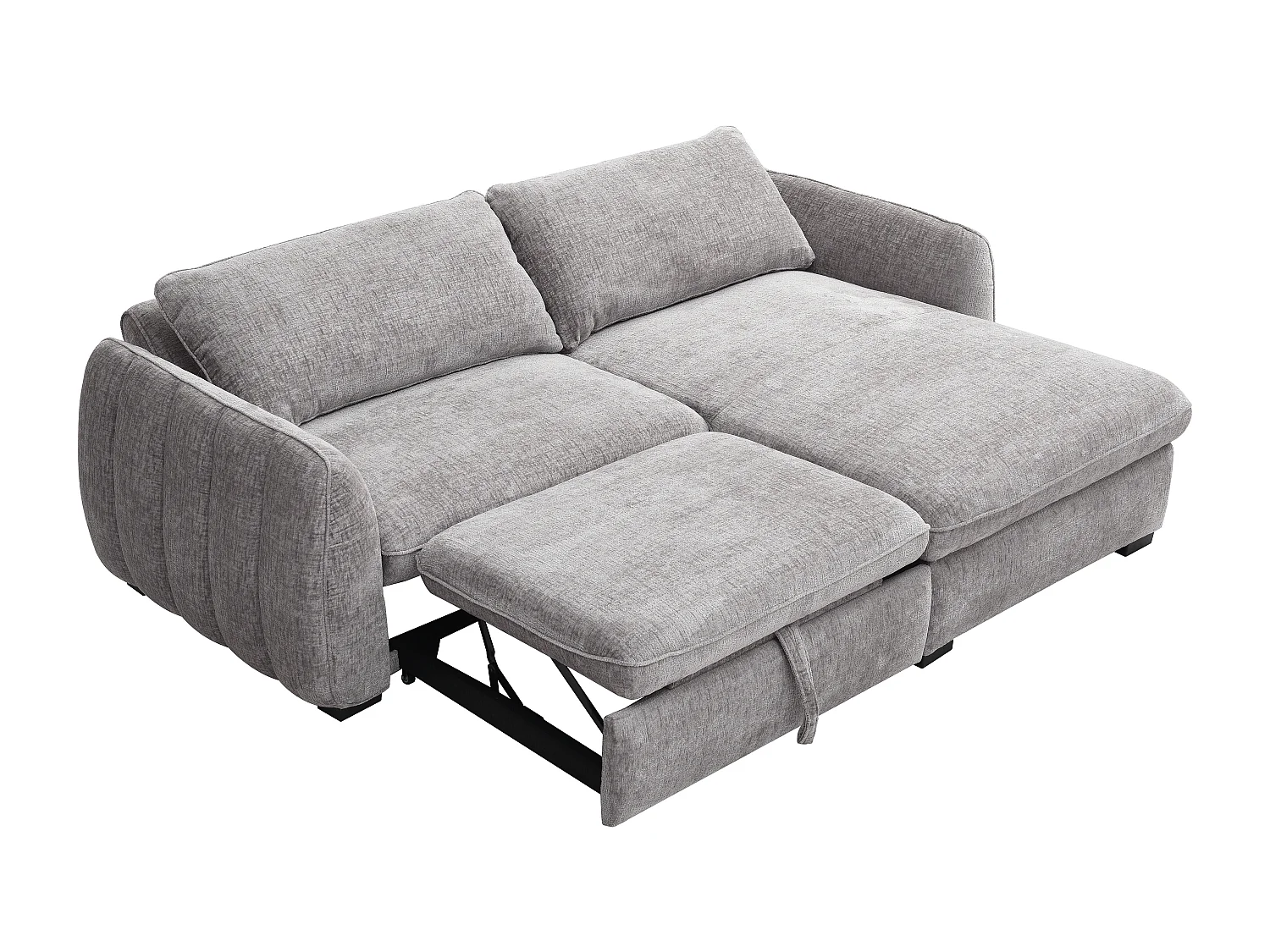 Canapé d'angle convertible et réversible en tissu chiné gris MONAVI