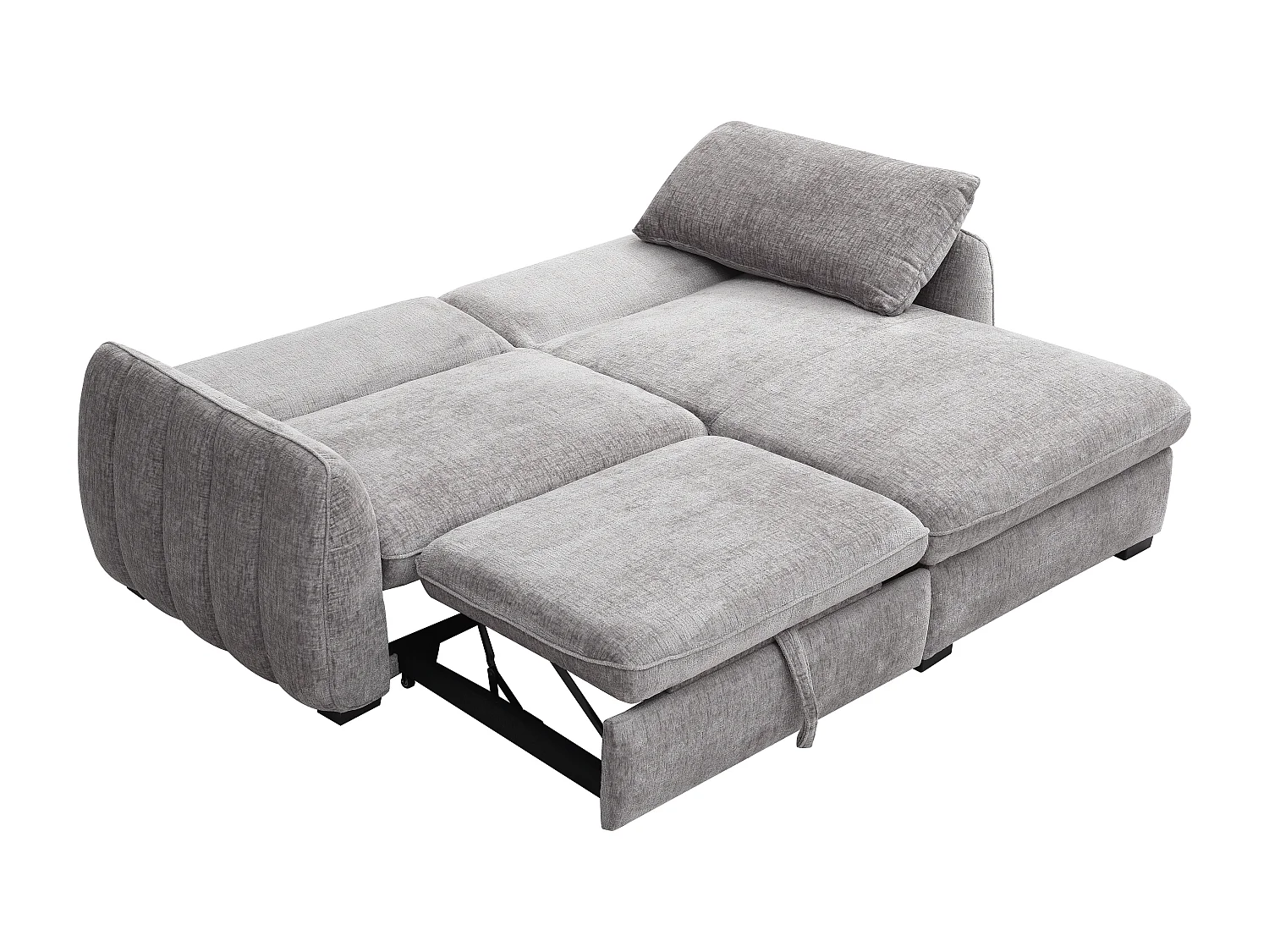 Canapé d'angle convertible et réversible en tissu chiné gris MONAVI