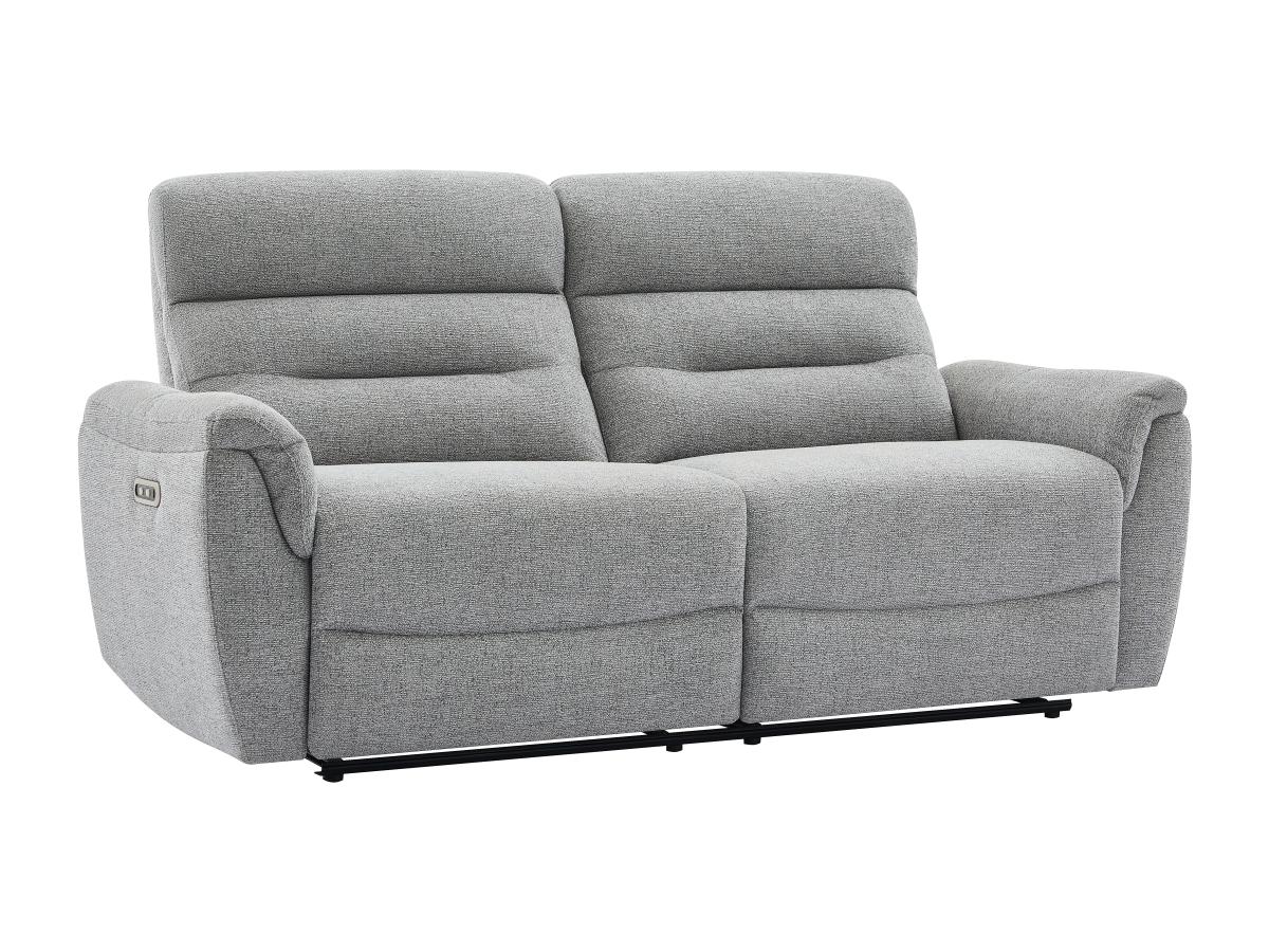 3-Sitzer Elektrisches Relax-Sofa aus grauem Strukturstoff BREVIO günstig online kaufen