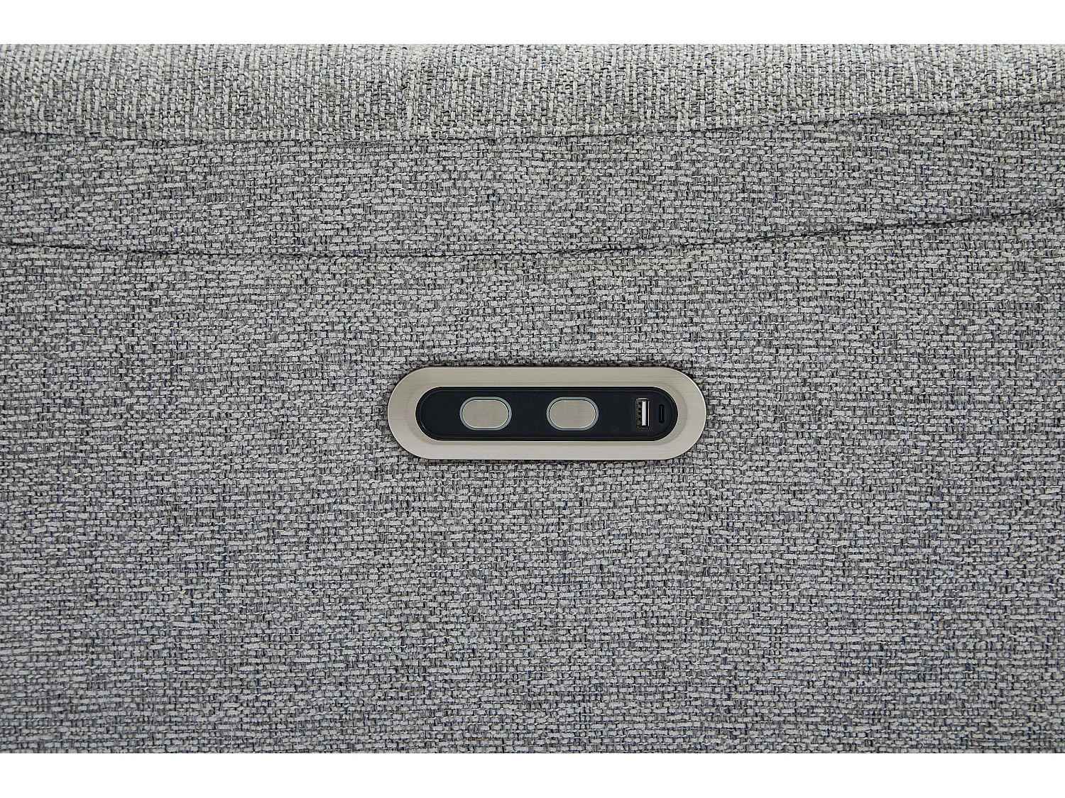 Canapé 3 places relax électrique en tissu texturé gris BREVIO