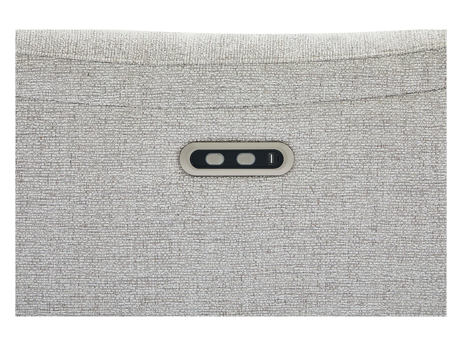 Elektrisk hvileutslappepresitol i teksturert lyst grå vevet stoff BREVIO