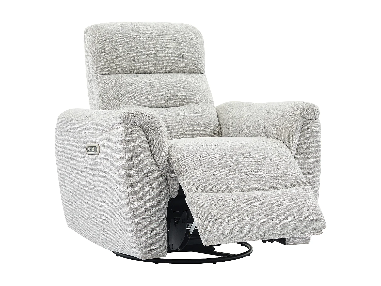 Elektrisk fåtölj i ljusgrått texturerat tyg BREVIO