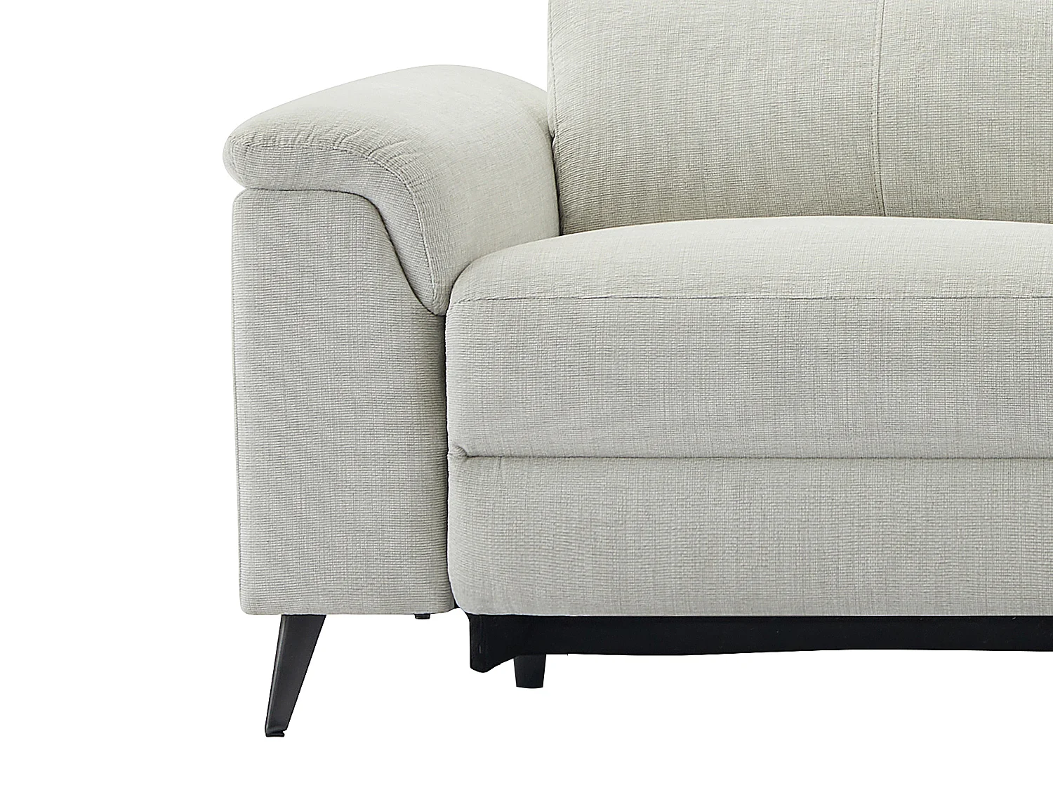 Canapé d'angle droit relax électrique en tissu beige MAKORO