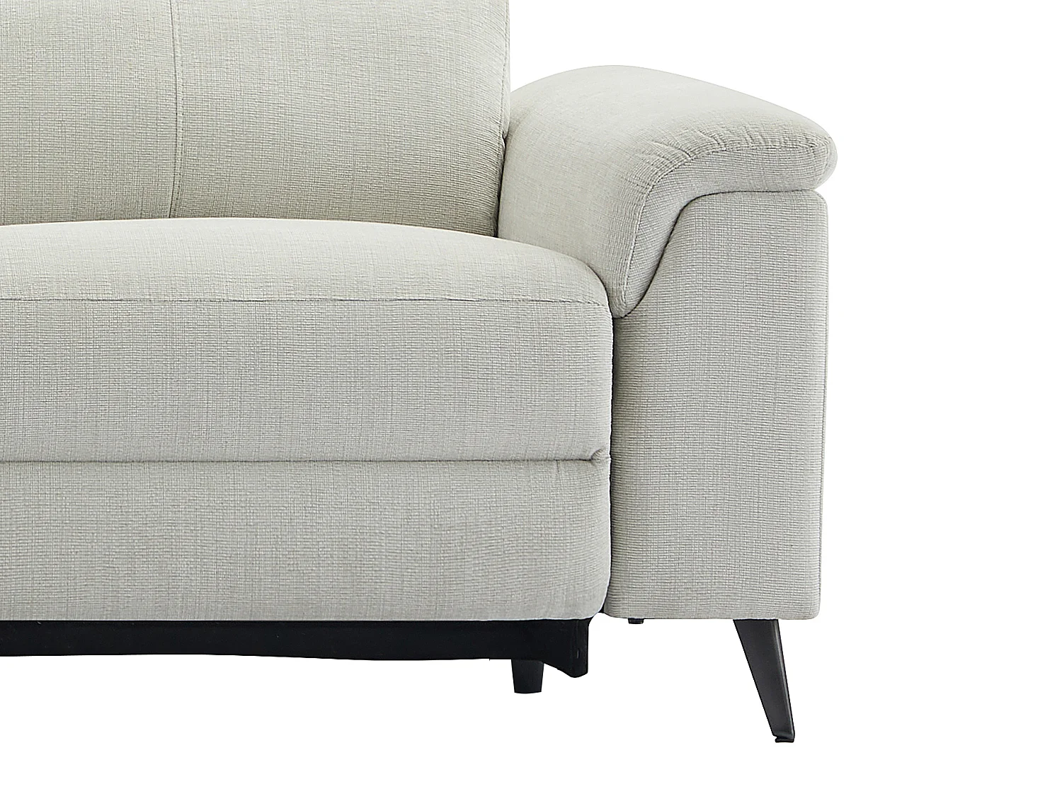 Canapé d'angle gauche relax électrique en tissu beige MAKORO