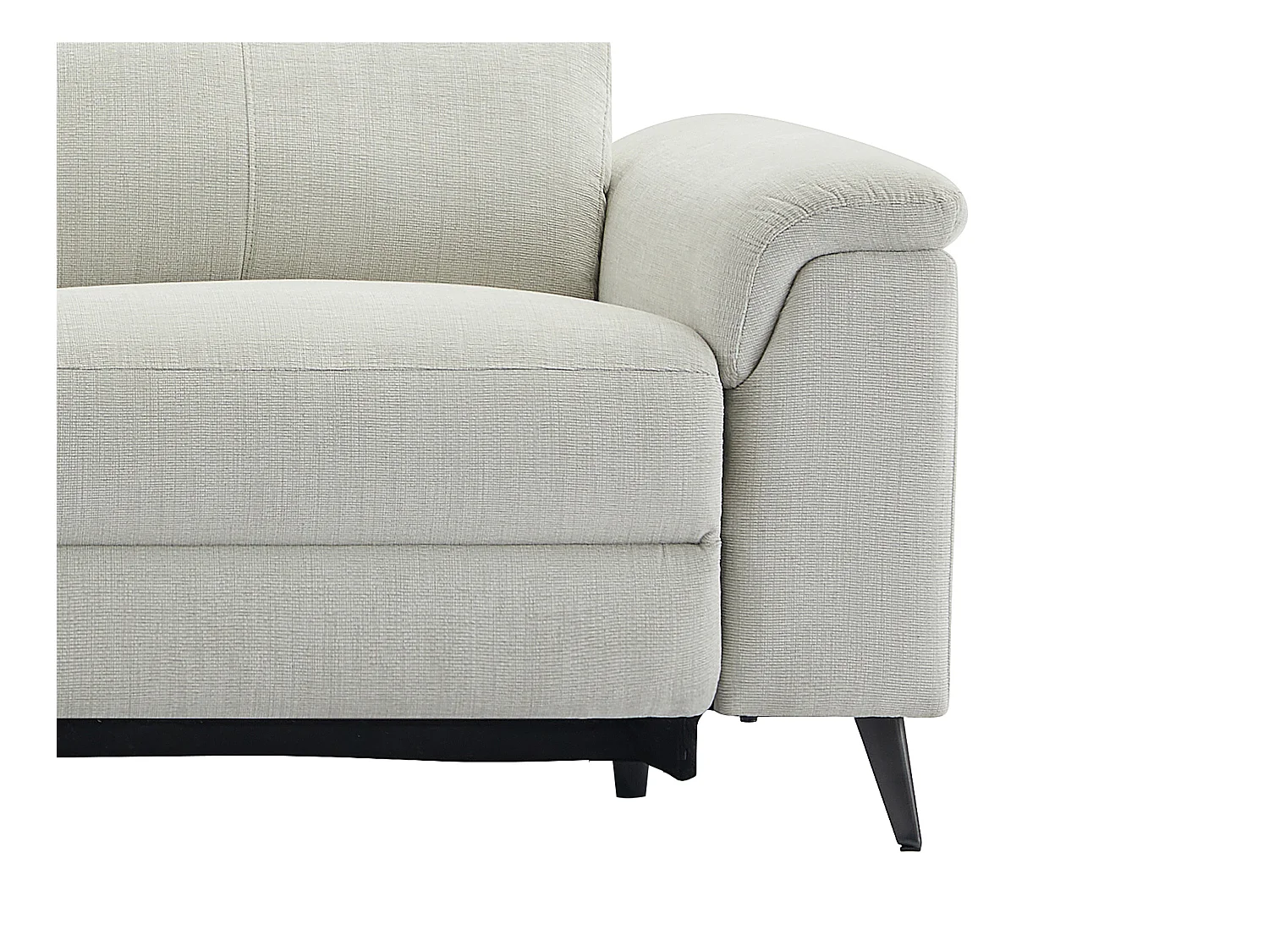 Canapé d'angle gauche relax électrique en tissu beige MAKORO