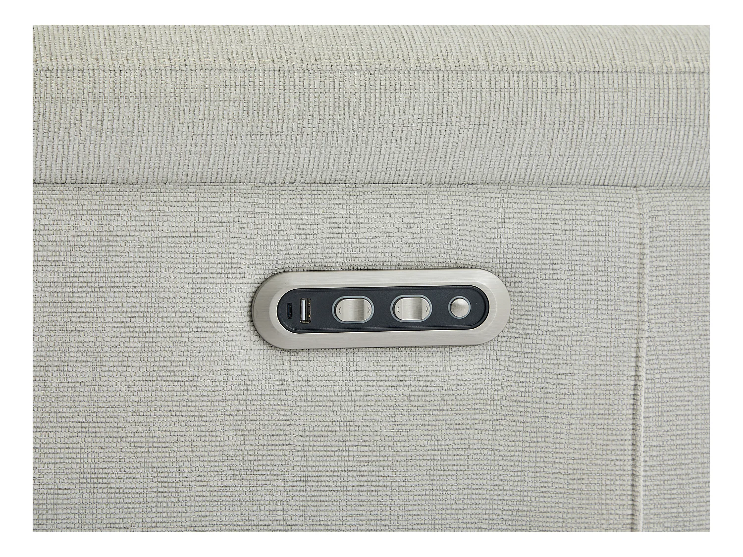 Canapé d'angle gauche relax électrique en tissu beige MAKORO