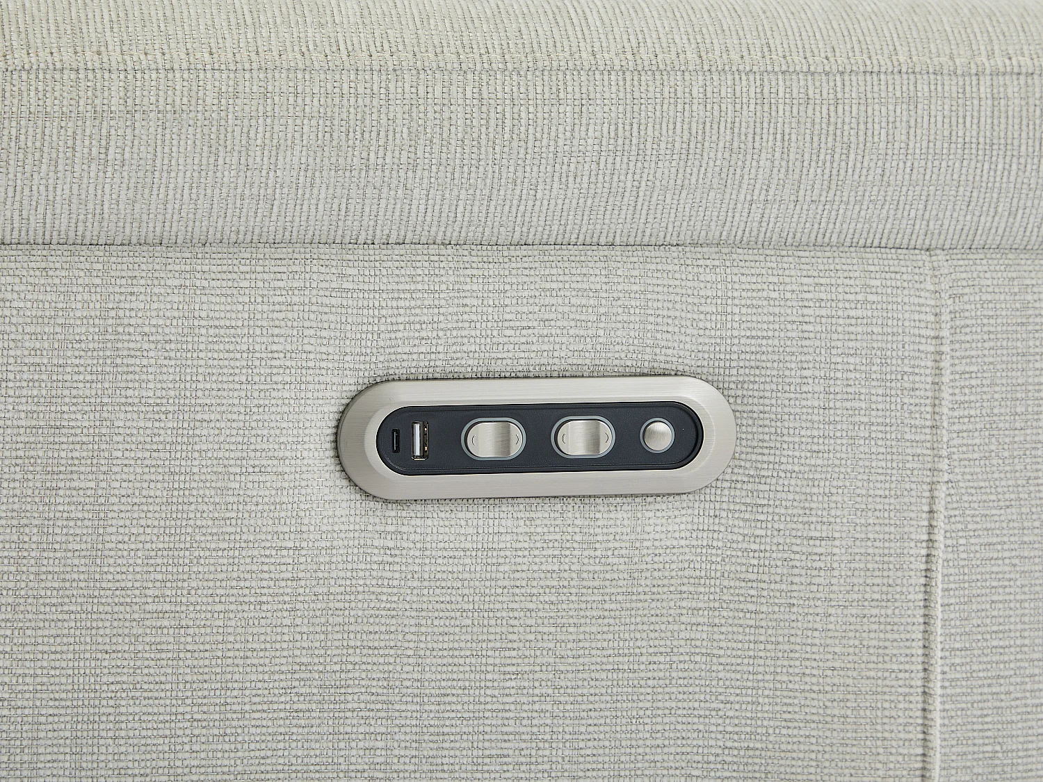 Vänsterställd hörnsoffa med elektrisk reglage i beige tyg MAKORO