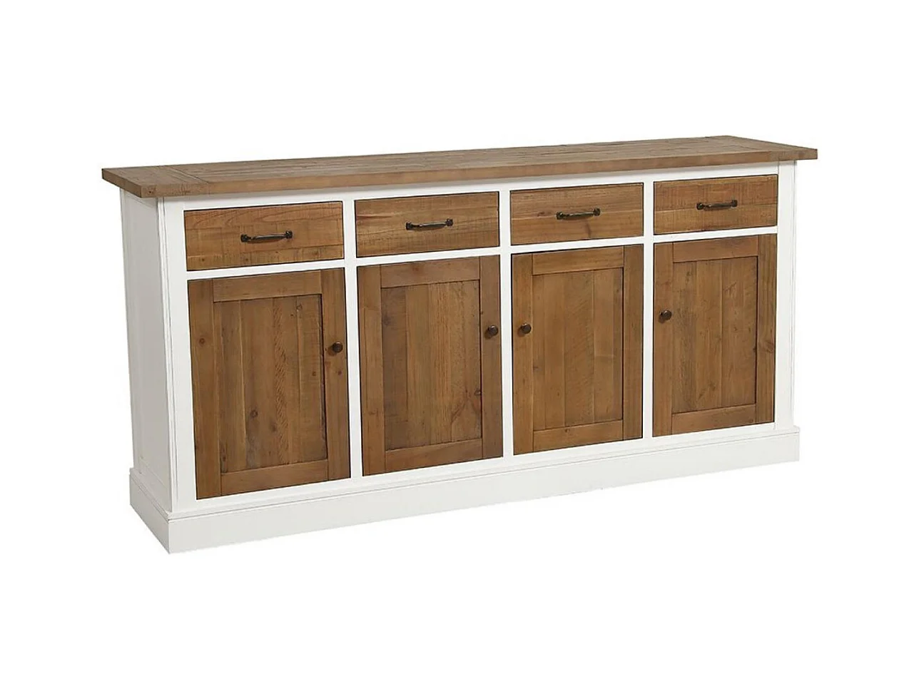 Buffet bas 4 portes Bois Blanc - Rivages Interior's
