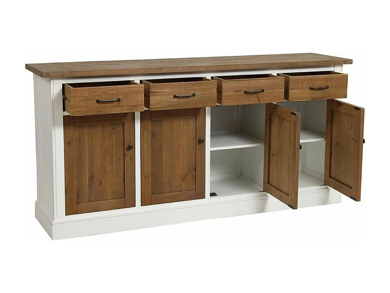 Buffet bas 4 portes MDF Blanc - Rivages Interior's