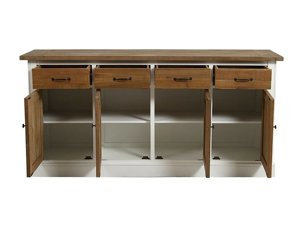 Buffet bas 4 portes MDF Blanc - Rivages Interior's