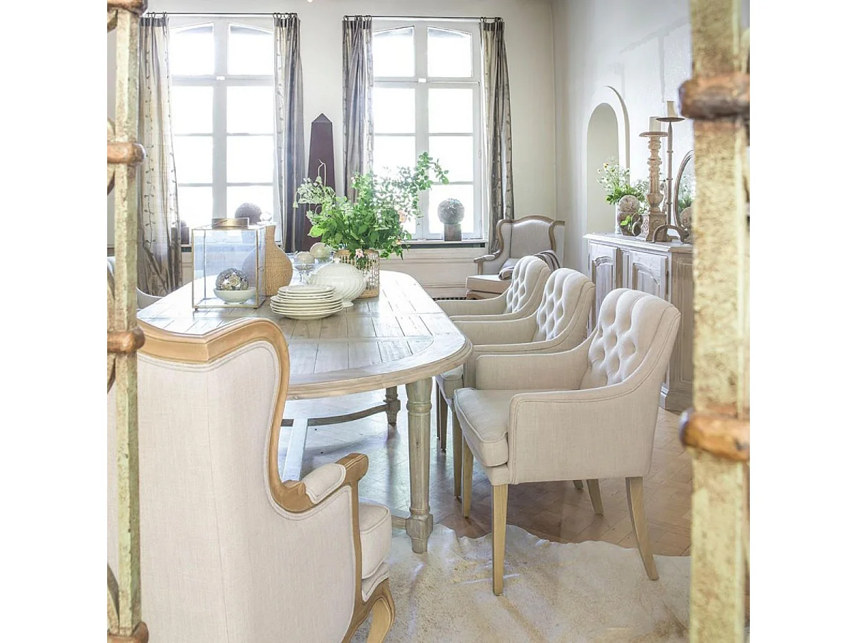 Table ovale extensible 10/14 personnes Bois Marron - Chenonceau Interior's