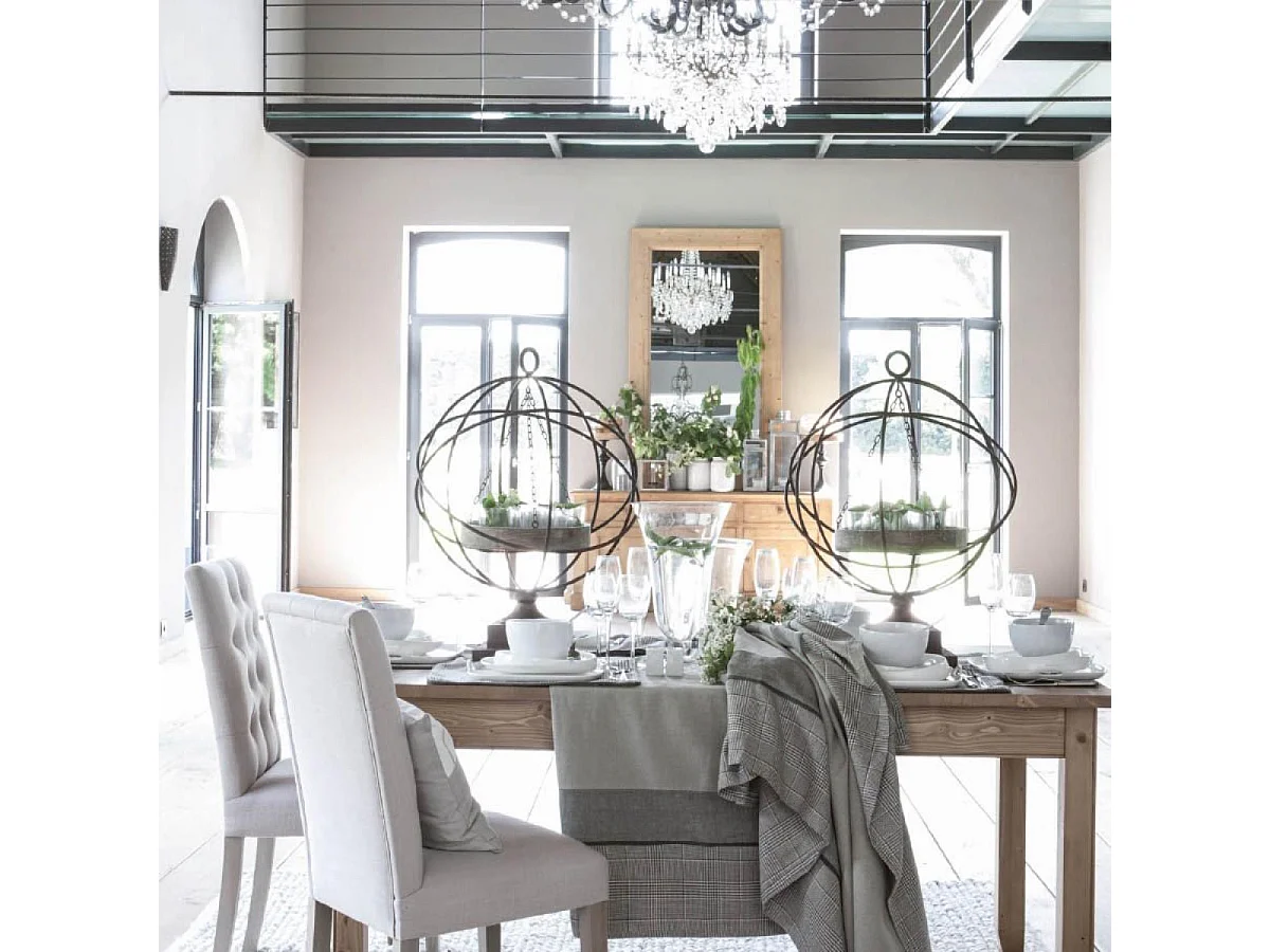 Table rectangulaire extensible 10 à 12 personnes Bois Marron - First Interior's