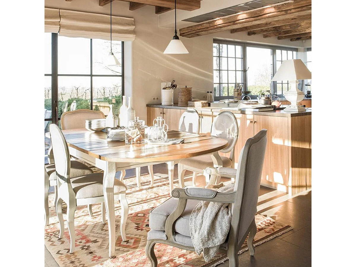 Table ovale extensible Bois Blanc - Provence Interior's