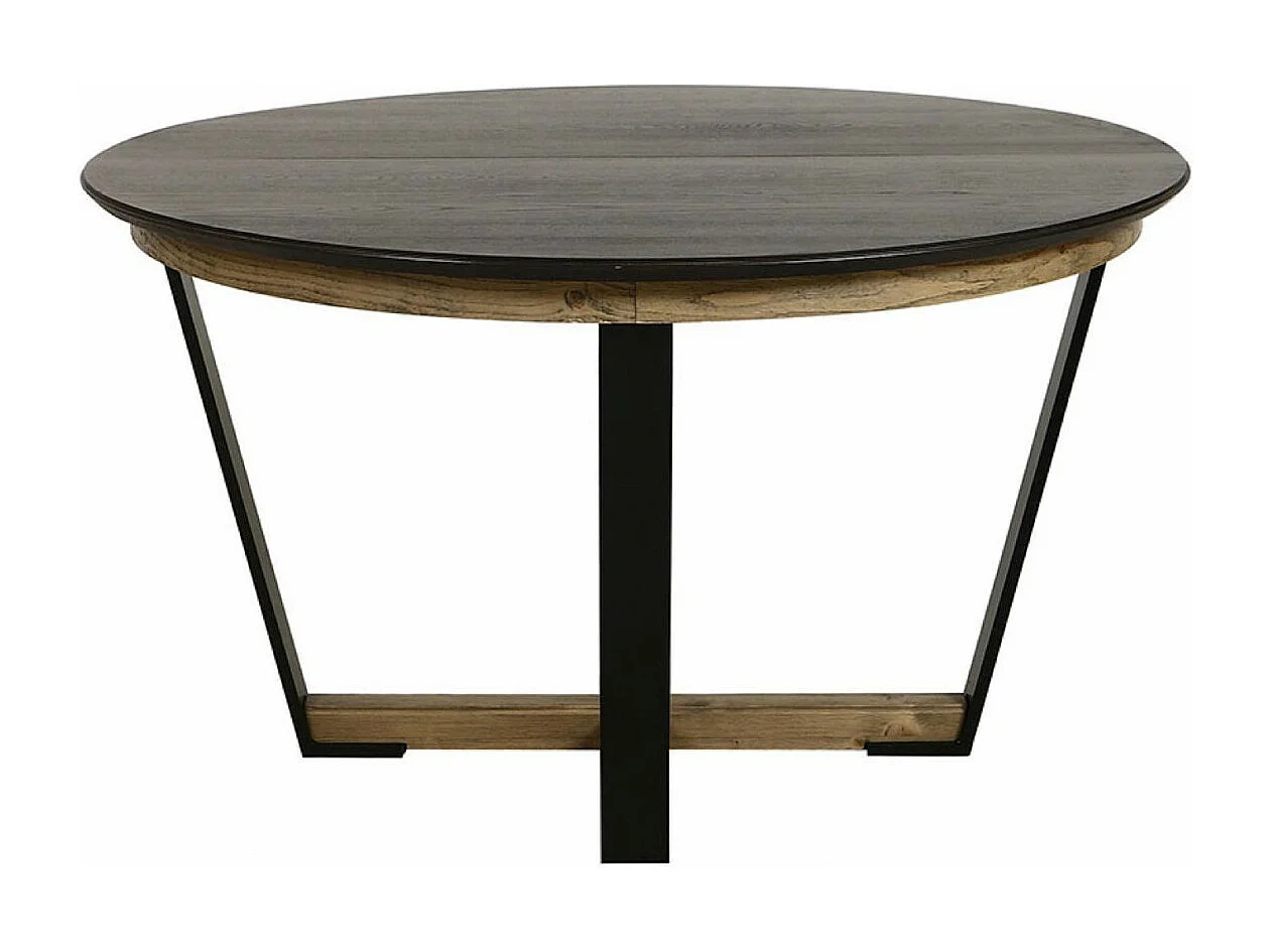 Table ronde 2 allonges Bois Noir - Lazare Interior's
