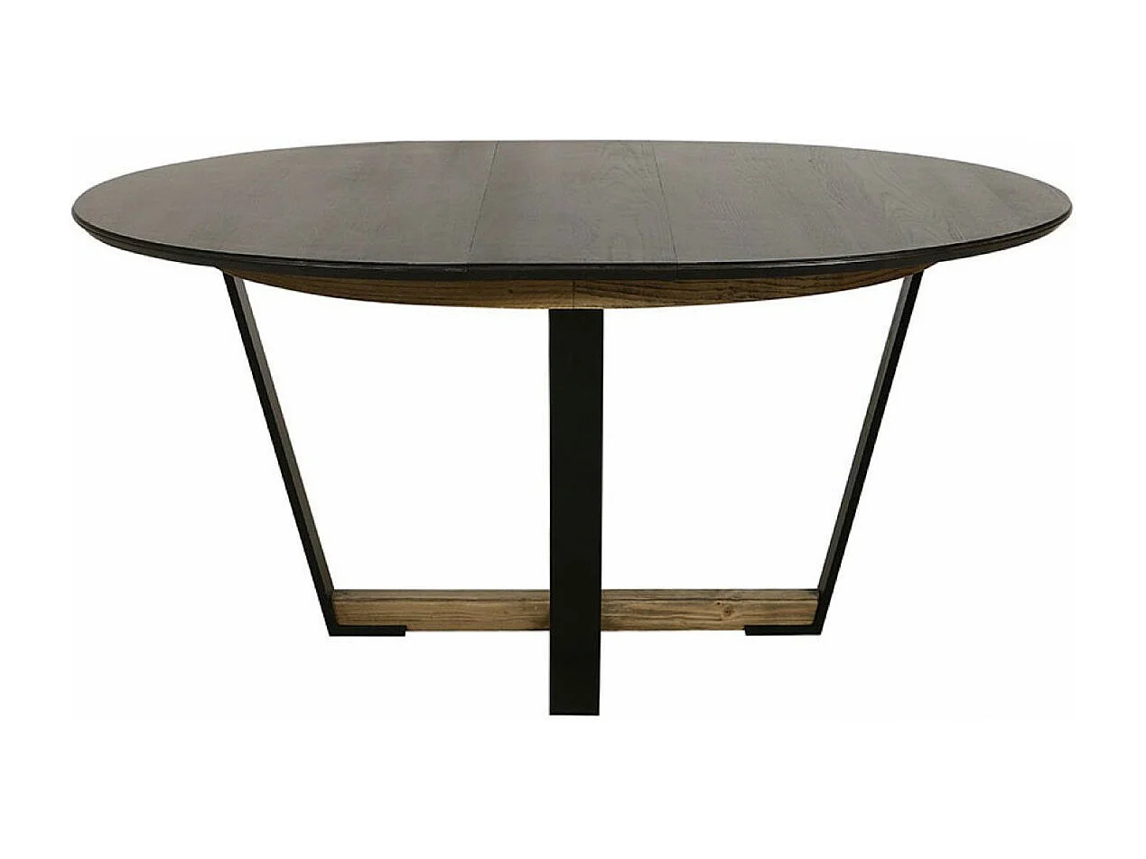 Table ronde 2 allonges Bois Noir - Lazare Interior's