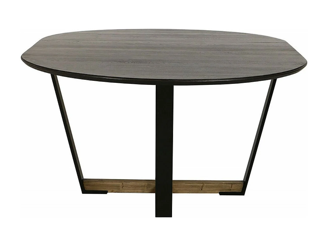 Table ronde 2 allonges Bois Noir - Lazare Interior's