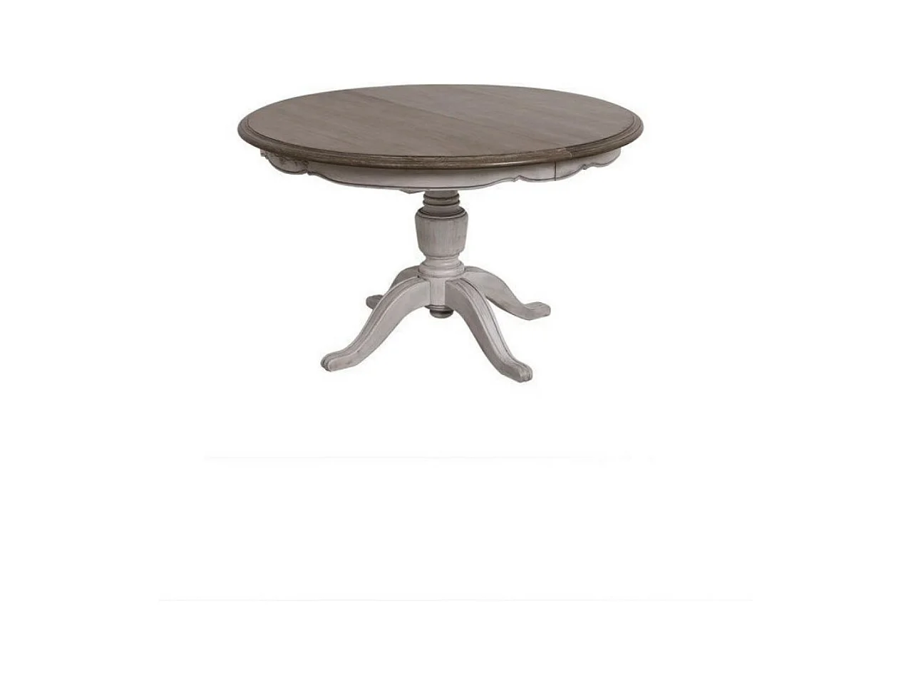 Table ronde extensible pied central Bois Gris - Château Interior's