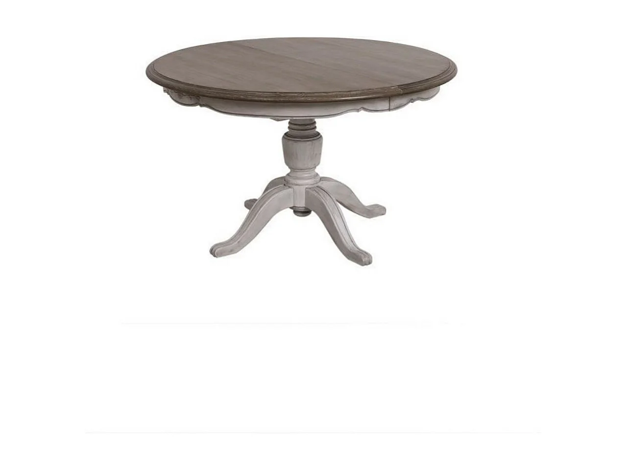 Table ronde extensible pied central Bois Gris - Château Interior's