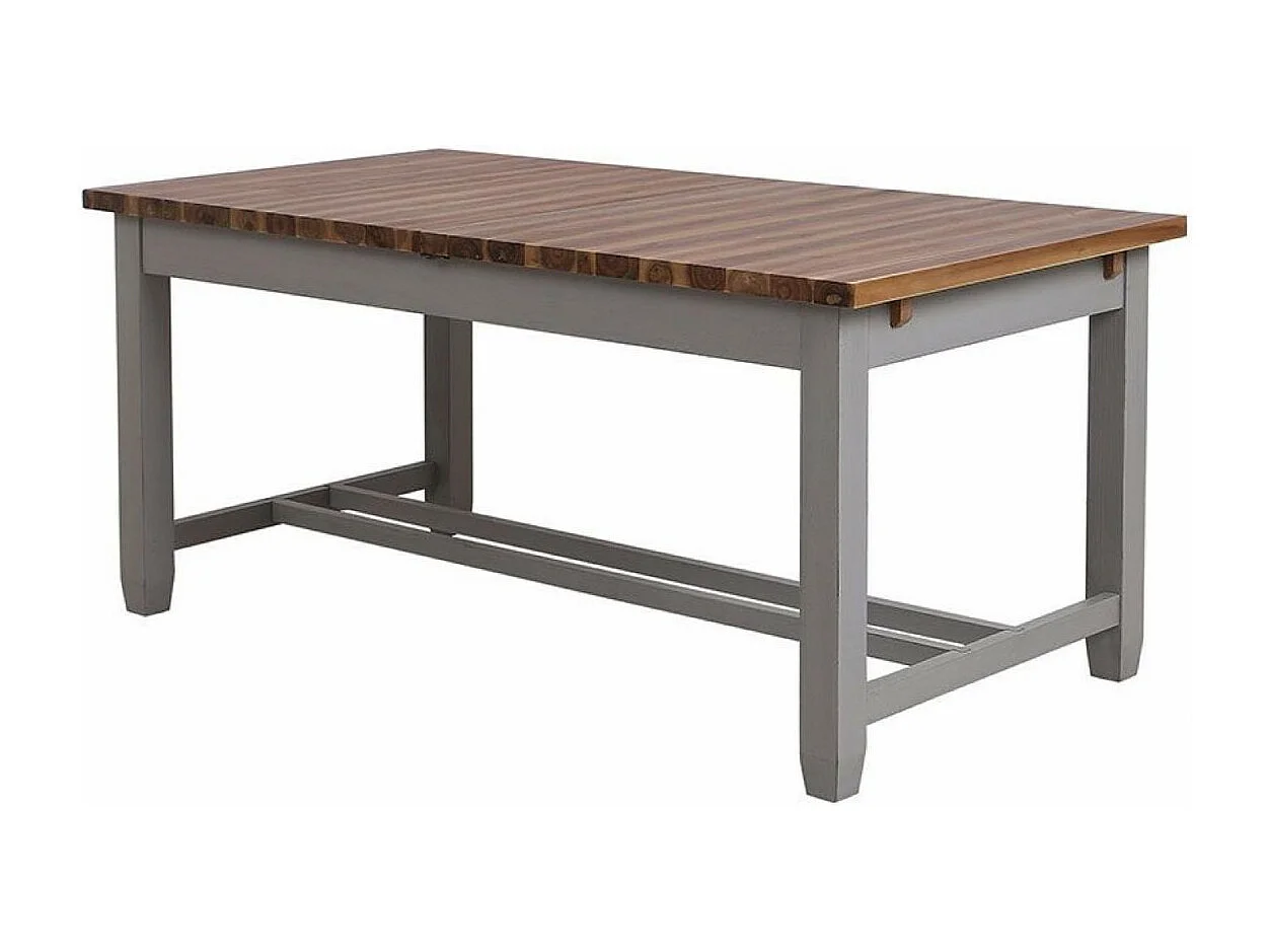 Table rectangulaire extensible Bois Gris - Brocante Interior's