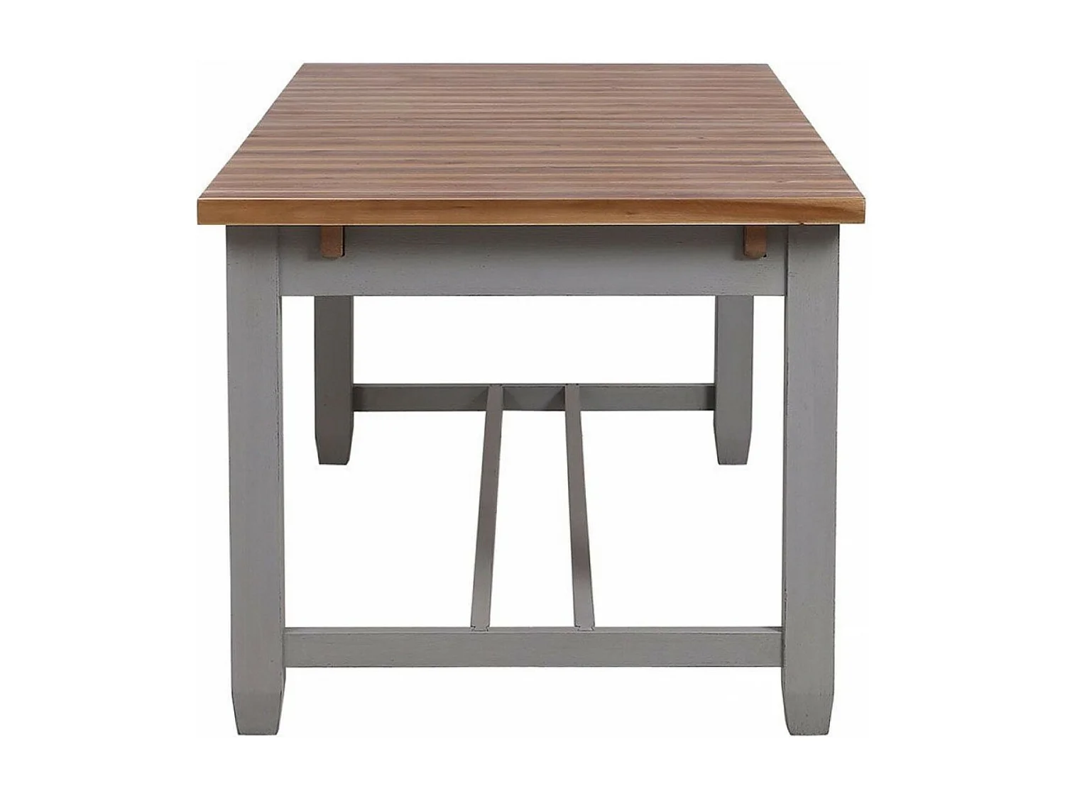 Table rectangulaire extensible Bois Gris - Brocante Interior's