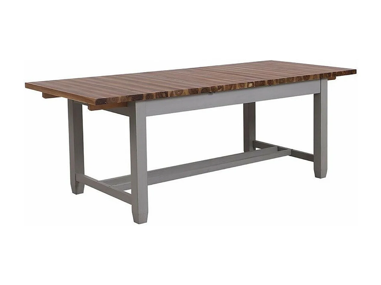 Table rectangulaire extensible Bois Gris - Brocante Interior's