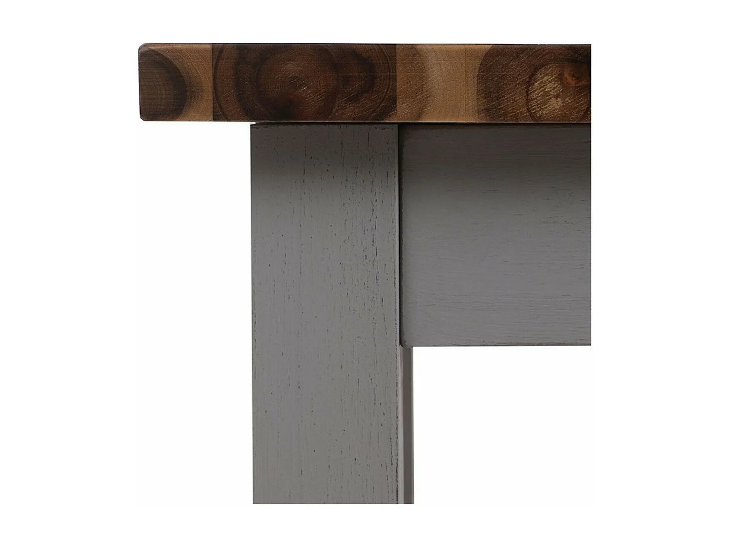 Table rectangulaire extensible Bois Gris - Brocante Interior's