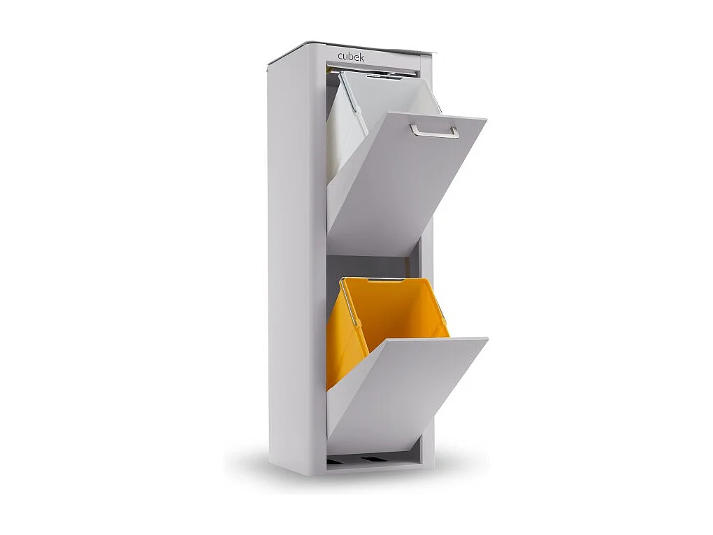 Cubo de basura para la cocina - Cubo de reciclaje - 2 compartimentos de 20L - CUBEK