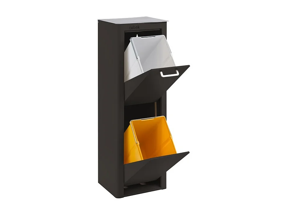 Poubelle cuisine de tri sélectif - 2 compartiments de 20L- CUBEK