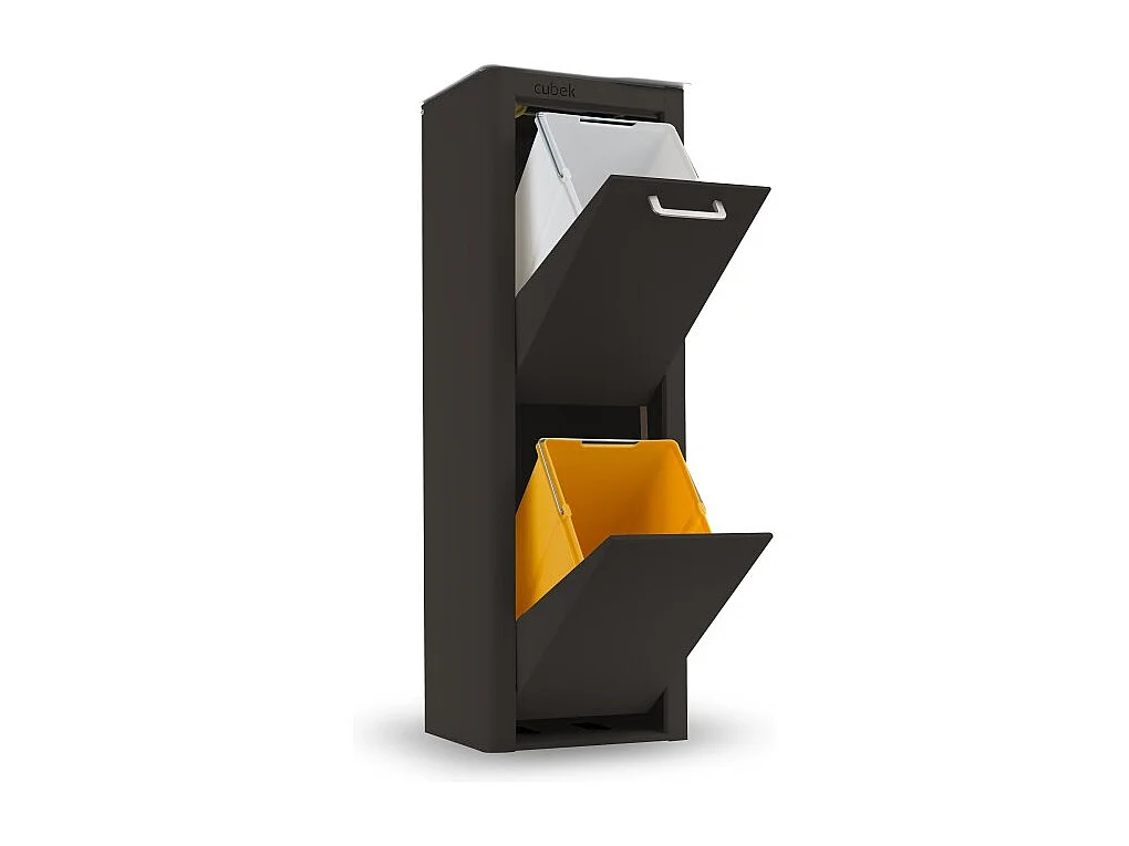 Cubo de basura para la cocina - Cubo de reciclaje - 2 compartimentos de 20L - CUBEK