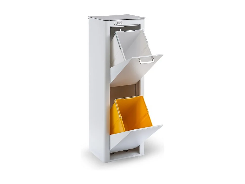 Cubo de basura para la cocina - Cubo de reciclaje - 2 compartimentos de 20L - CUBEK