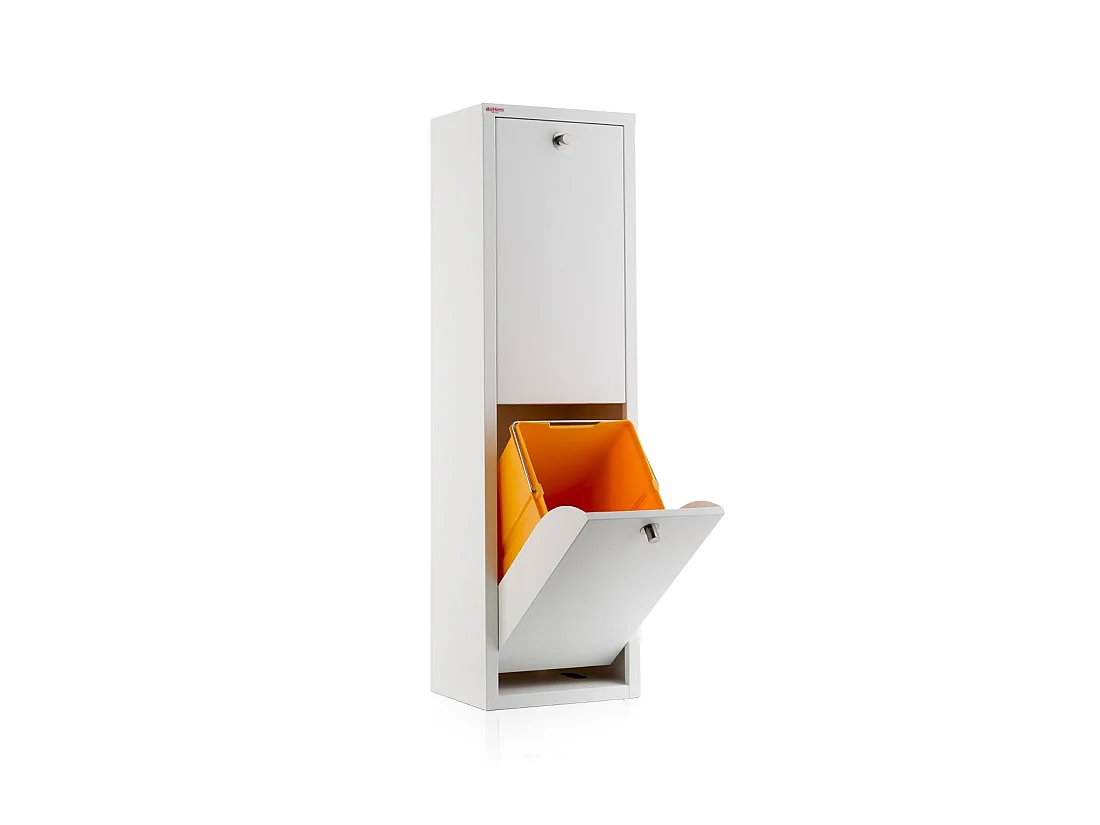 Poubelle cuisine - Poubelle tri sélectif – 2 compartiments de 20L –28,7(L)x97(H)x27,3(P) cm. -  Blanc - LUA