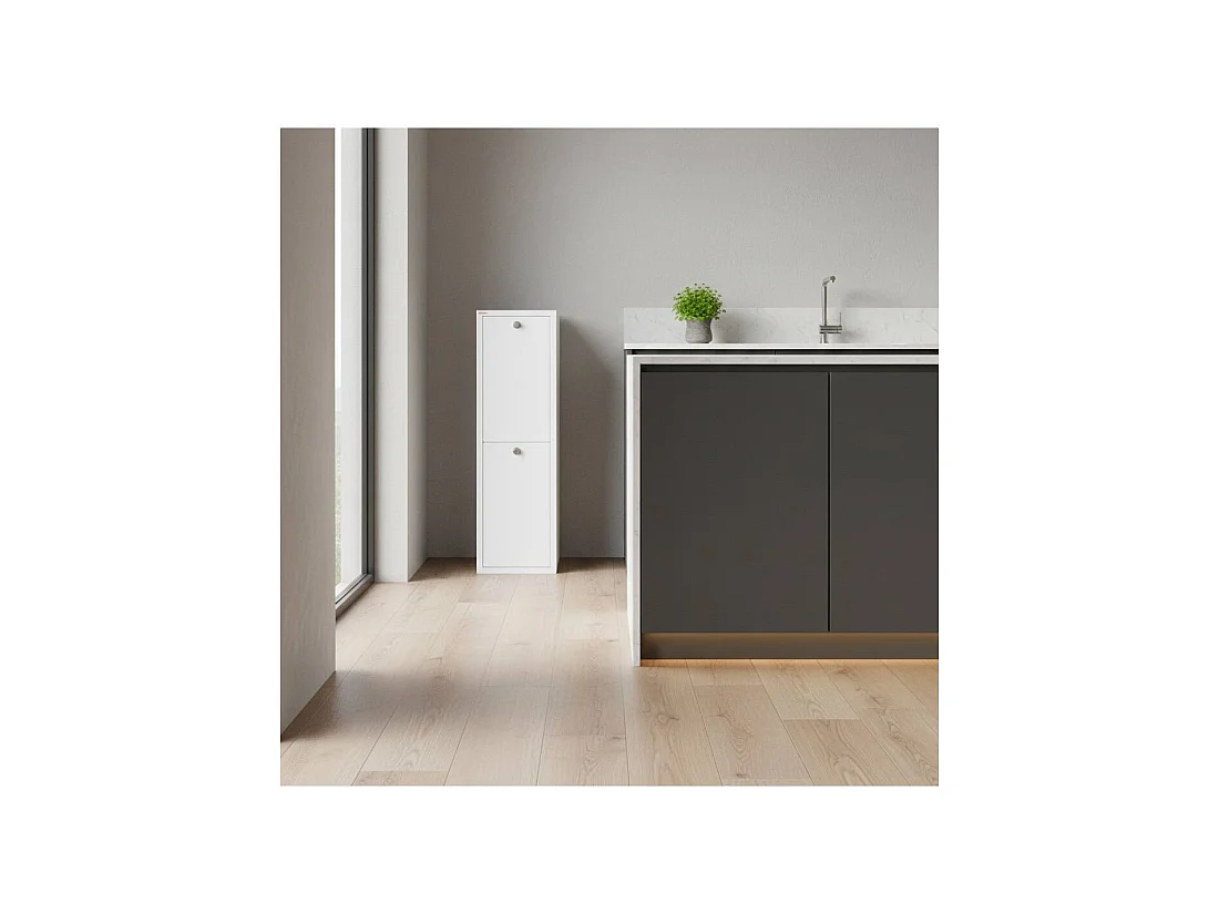 Poubelle cuisine - Poubelle tri sélectif – 2 compartiments de 20L –28,7(L)x97(H)x27,3(P) cm. -  Blanc - LUA