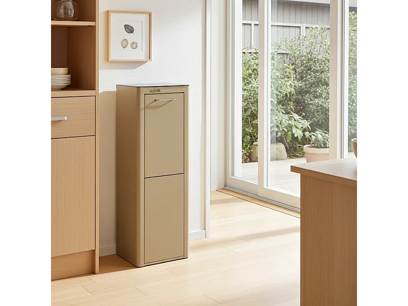 Pattumiera da cucina - Bidone per raccolta differenziata - 2 scomparti da 20L - CUBEK