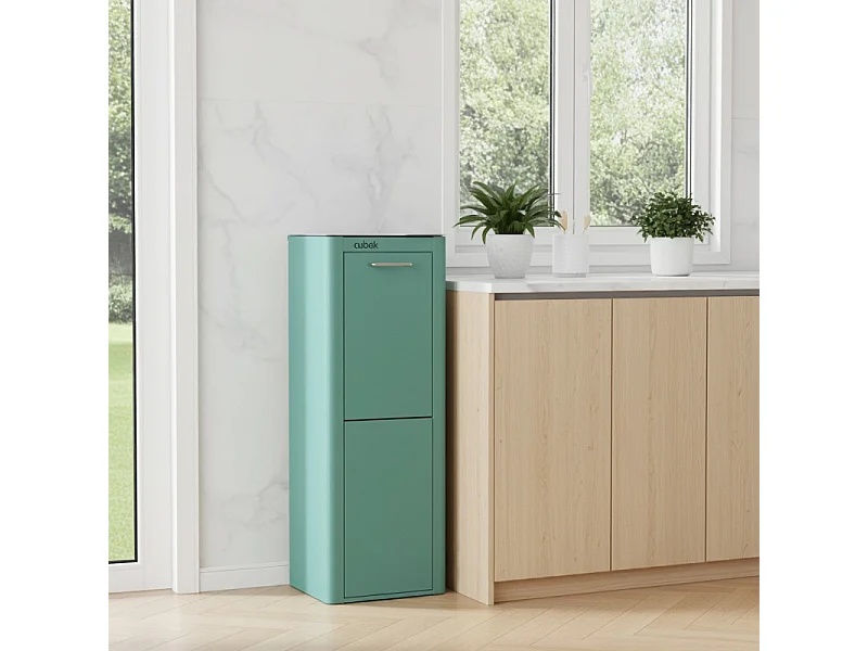 Pattumiera da cucina - Bidone per raccolta differenziata - 2 scomparti da 20L - CUBEK