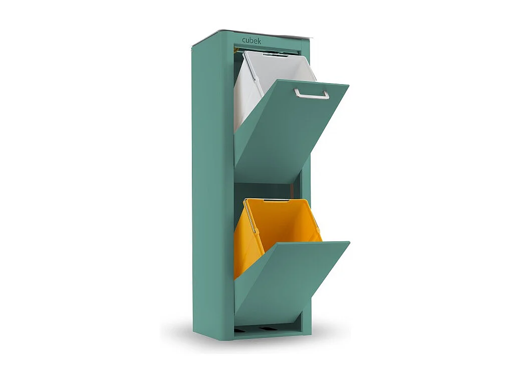 Cubo de basura para la cocina - Cubo de reciclaje - 2 compartimentos de 20L - CUBEK