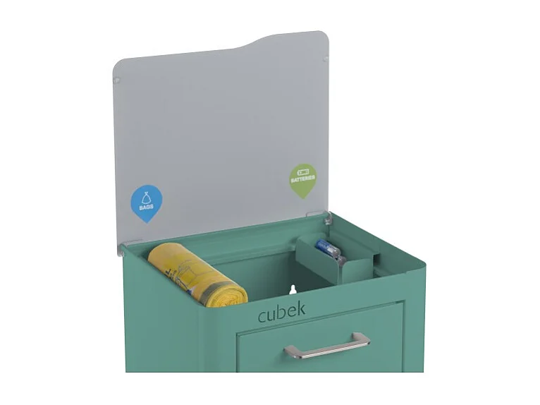 Pattumiera da cucina - Bidone per raccolta differenziata - 2 scomparti da 20L - CUBEK