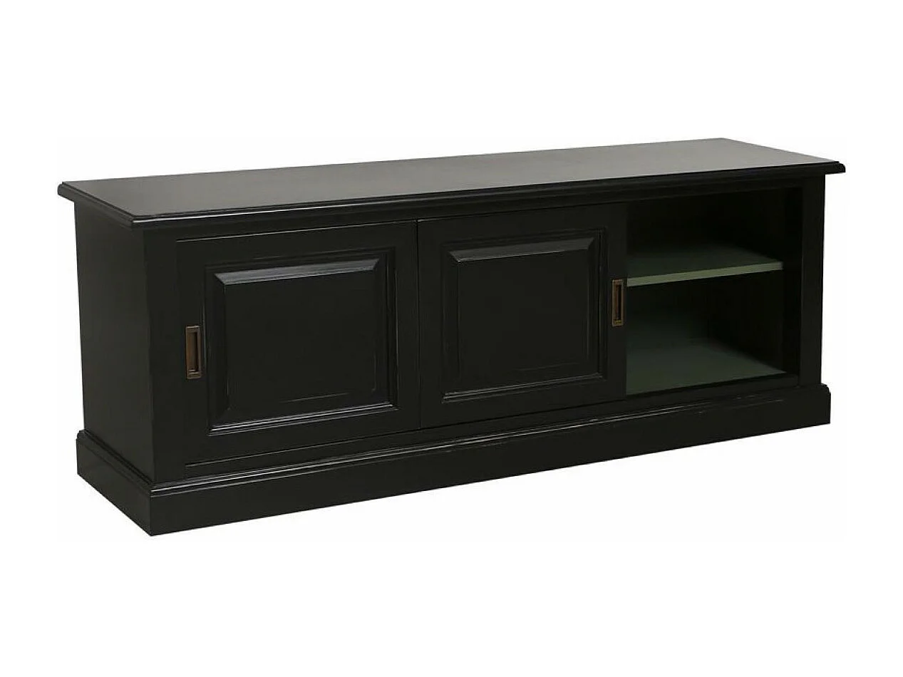 Meuble tv avec rangements MDF Noir - Rhode Island Interior's