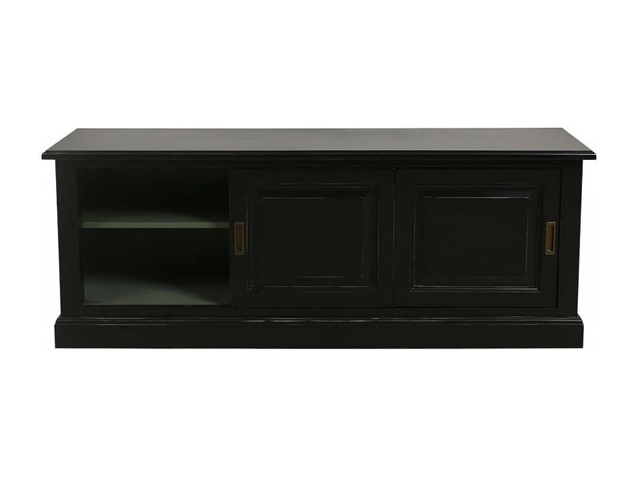 Meuble tv avec rangements MDF Noir - Rhode Island Interior's