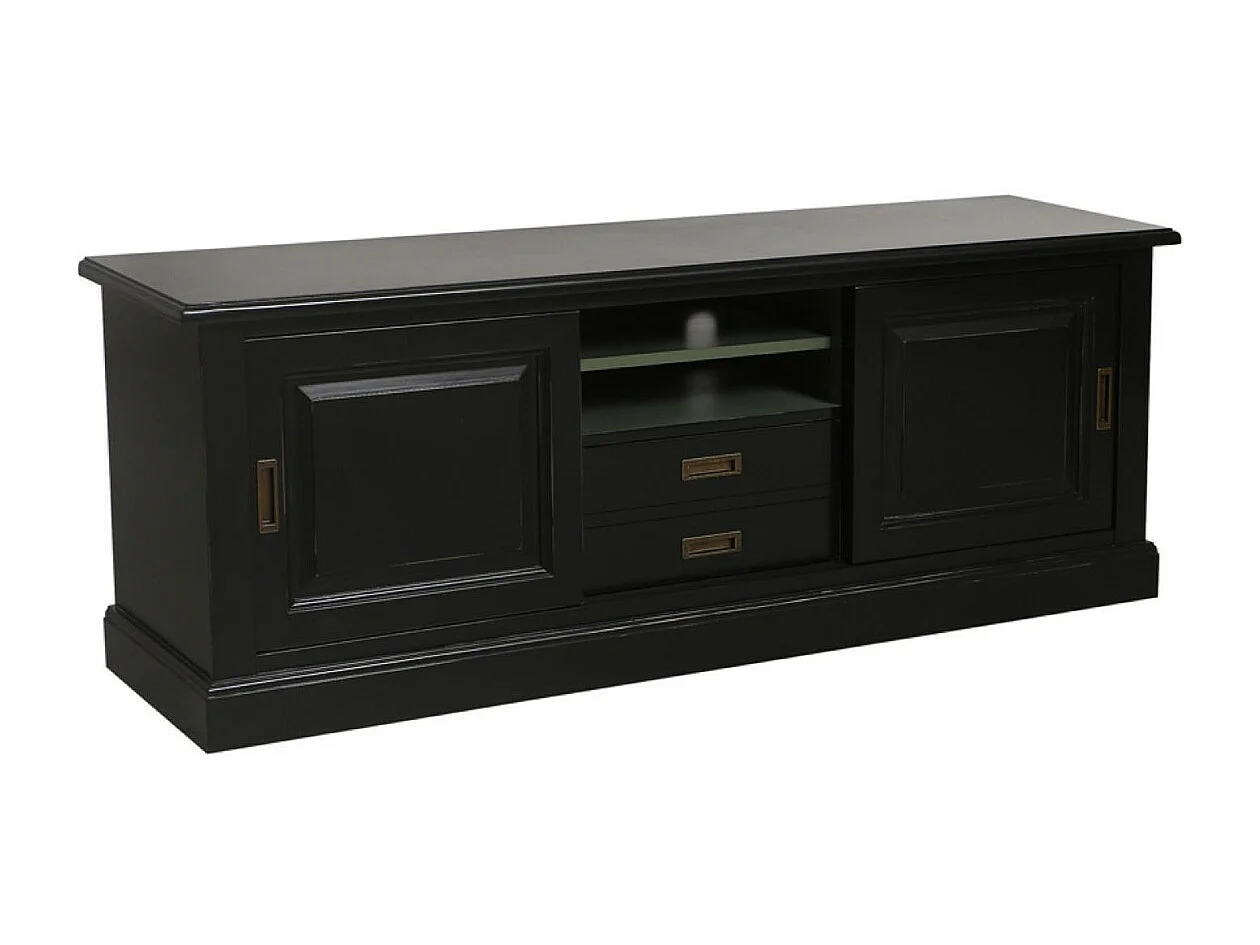 Meuble tv avec rangements MDF Noir - Rhode Island Interior's