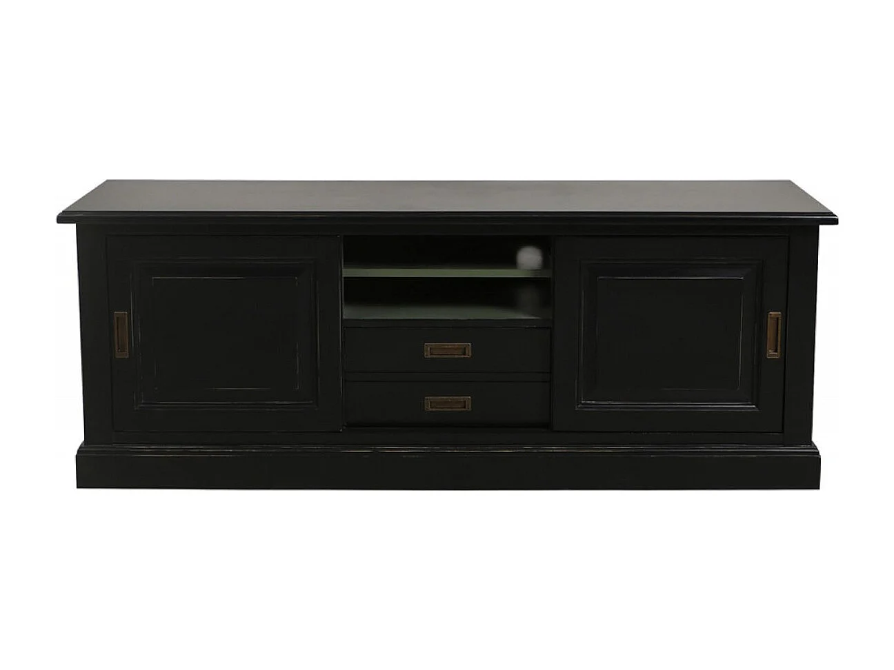 Meuble tv avec rangements MDF Noir - Rhode Island Interior's